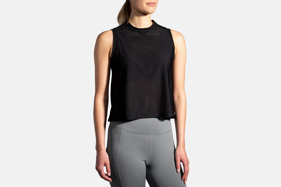 Womens Brooks Further Tank Tops Black | Clothing 4910-OMTKF